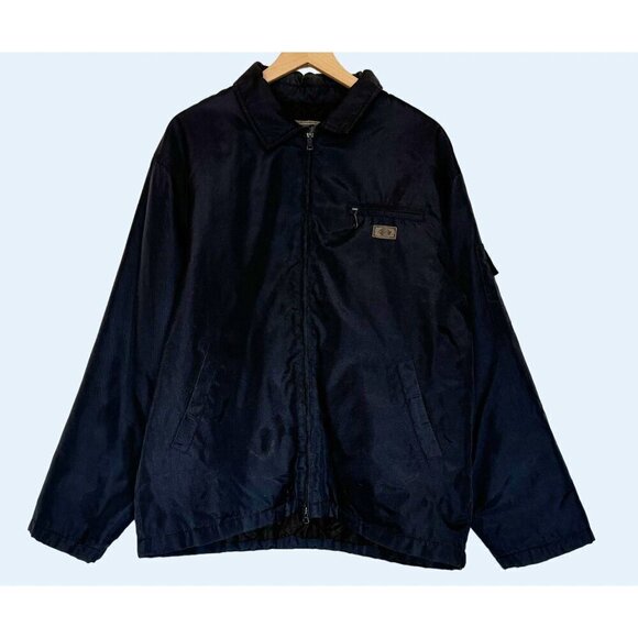 DICKIES Navy Blue Nylon Full Zip Utility Work Outdoor Jacket Sz LG - Picture 2 of 8